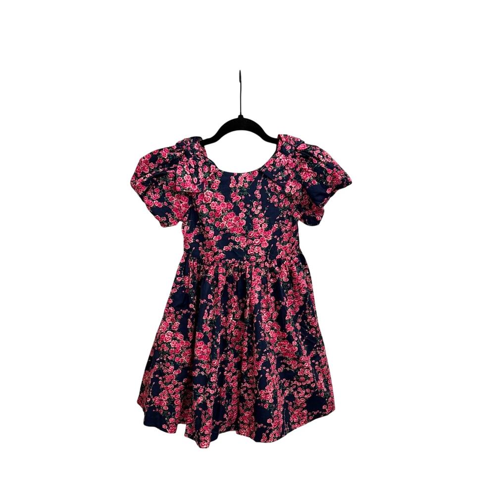 American Girl x Janie and Jack Rosy Cascade Blue Pink Roses Party Dress Size 6